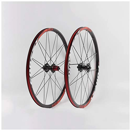 Mountainbike-Räder : HWL MTB Fahrrad Laufrad 26 Zoll, Doppelwandig Schnelle Verffentlichung Scheibenbremse XC AM Rennrder 24 Lcher kompatibel 8 9 10 11 Geschwindigkeit (Color : Red, Size : 27.5 inch)