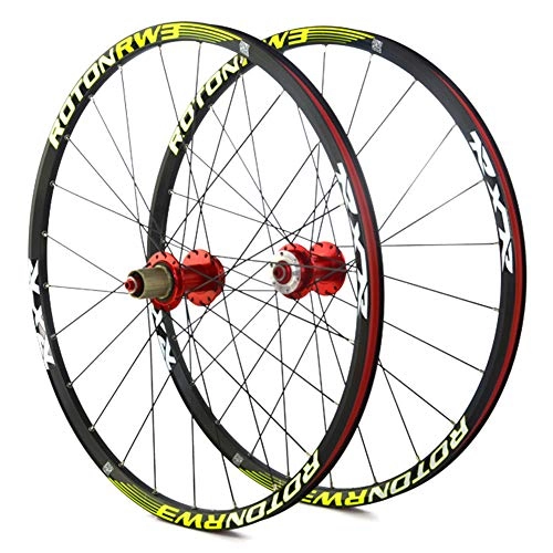 Mountainbike-Räder : Mountainbike Wheel Super Loud 5 Palin Aluminum Alloy Rim Bicycle Wheels Set Red, 26"