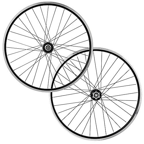 Mountainbike-Räder : MTB Laufradsatz 26 / 27, 5 / 29 Zoll Scheiben- / Felgenbremse Fahrrad Vorderrad Hinterrad 32 Speichen Mountainbike Felgen 7 8 9 10 Speed ​​Kassette QR Nabe (Color : Black, Size : 27.5")