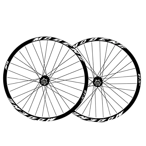 Mountainbike-Räder : MTB-Räder 26 27, 5 29 Zoll Mountainbike Laufradsatz Doppelwandfelgen Scheibenbremse 8 / 9 / 10s Kassettennabe 32H QR (Color : White, Size : 27.5in)