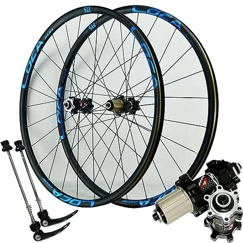 Mountainbike-Räder : MYKINY 26 / 27, 5 / 29 Zoll MTB Fahrrad Laufradsatz, 24 Speichen, Abgedichtete Lagerscheibenräder Aluminiumlegierungsradsatz for 26 27, 5 29 X 1, 5–2, 4 Zoll Wheels (Color : Black Blue, Size : 27.5inch)
