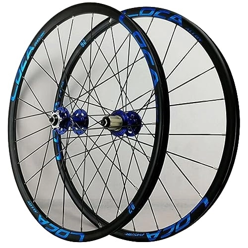 Mountainbike-Räder : MYKINY Fahrrad Mountainbike 26 27, 5 29 Zoll, Schnellspanner Aluminiumlegierung 24 Löcher 3, 0 MM Flache Speichen 12 Geschwindigkeit Ultraleichte Fahrradräder Wheels (Color : Blue, Size : 29inch)