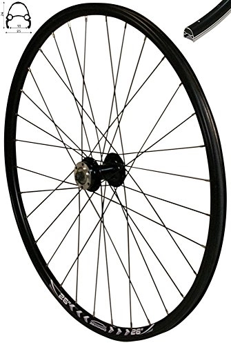 Mountainbike-Räder : Redondo 26 Zoll Vorderrad Laufrad Fahrrad V-Profil Felge Schwarz 6 Loch Disc
