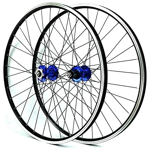 Mountainbike-Räder : Rennrad Laufradsatz 26 / 27.5 / 29 Zoll MTB V-Brake Scheibenbremse 32 Loch Felge Abgedichtetes Lager Fahrrad-Rad 7-12 Gang-Kassette (Color : Blue, Size : 29inch)