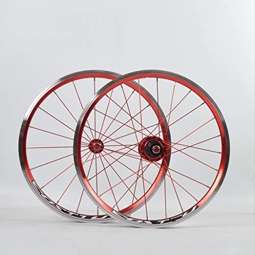 Mountainbike-Räder : Scheibenbremse Radsatz 14 / 20 / 26 Zoll Mountainbike Radsatz Aluminiumlegierung Doppelwandige Fahrradfelge Five Peilin 120 Ring Hub (Color : Red Wheel, Size : 20 in)