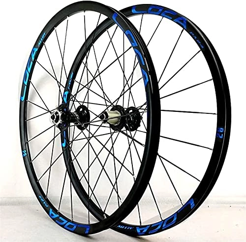 Mountainbike-Räder : UPPVTE 26 / 27, 5 / 29 Zoll Bike-Räder, 11 Geschwindigkeit MTB Rim Racing Bike-Radsatz Schnellverschluss 24 Speichen für Hybrid / Mountainbike Wheels (Color : B-Blue, Size : 29inch)