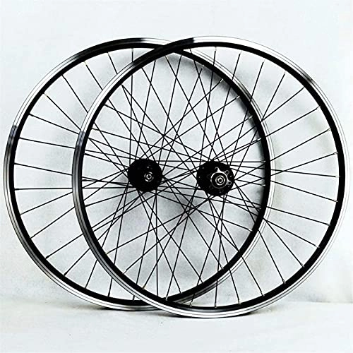Mountainbike-Räder : UPPVTE MTB Bike-Radsatz 26 / 27, 5 / 29in, Scheibenbremse-Rad-Rad-Doppelwand-Legierungsrand QR 32. Speichen für 08.07.2010.11 Speed ​​Whowwheel Wheels (Color : Black hub, Size : 26inch)