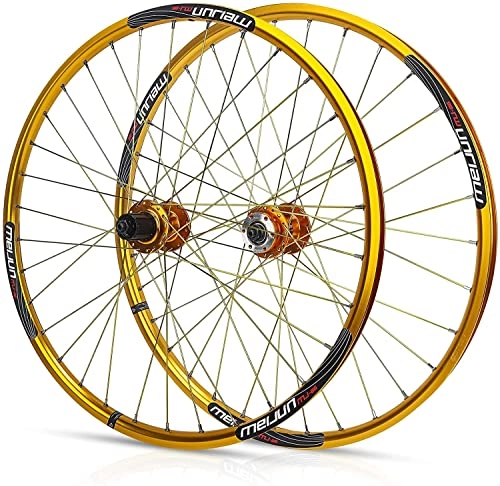 Mountainbike-Räder : UPVPTK MTB Bike-Radsatz 26in Fahrrad Doppelwand Aluminiumlegierung Rim for 7 8 9 10 Kassettenkassettennabe Rim-Scheibenbremse Qr. Bike-Räder Wheels (Color : Gold, Size : Disc Brake 26")