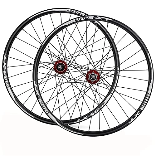 Mountainbike-Räder : YUDIZWS Fahrrad Laufradsatz 26 / 27.5 / 29 Zoll Aluminiumlegierung MTB Doppelwandfelgen Scheibenbremse 7 / 8 / 9 / 10 / 11 Geschwindigkeit Kartenhub (Color : Red, Size : 27.5inch)