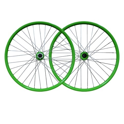 Mountainbike-Räder : ZCXBHD Mountainbike-Räder, 66 cm, 3D, hohe Festigkeit, Aluminiumlegierung, Rad, Schnellspanner, Scheibenbremsen, 32H, passend für 7-10-Gang-Kassette, 2359 g (Farbe: Grün)