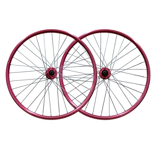 Mountainbike-Räder : ZCXBHD Mountainbike-Räder, 66 cm, 3D, hohe Festigkeit, Aluminiumlegierung, Rad, Schnellspanner, Scheibenbremsen, 32H, passend für 7-10-Gang-Kassette, 2359 g (Farbe: Rot)