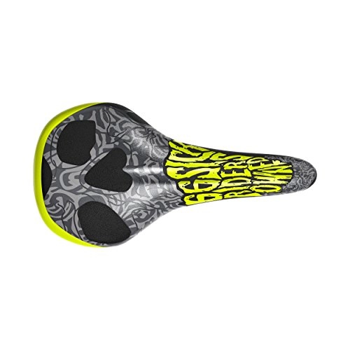 Mountainbike-Sitzes : 66sick Sattel Espacio Libre RIDERSOWNED RDO Manganese | 1258 | Farbe: Yellow | Breite: 144mm | Strebe: Manganese | Gewicht: 220g | One-Fits-All - MTB / Rennrad / Cyclecross / Fixie | Made In Italy