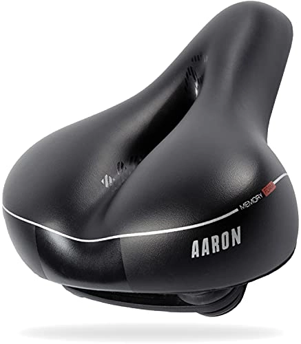 Mountainbike-Sitzes : AARON Memory Fahrradsattel mit anpassungsfähiger Gel Einlage - ergonomischer Fahrradsitz für Damen und Herren - Sattel für E-Bike, Trekkingrad und Mountainbike in schwarz