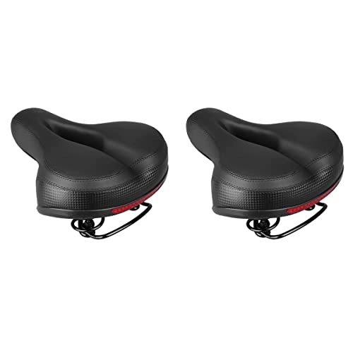 Mountainbike-Sitzes : ABOOFAN 2 Stück MTB Sattel dick Schwamm absorbieren Sitz Radfahren Sitz mit reflektierenden Aufkleber-Zubehör (schwarz)