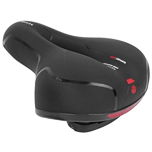 Mountainbike-Sitzes : Aoutecen Fahrradsattel, atmungsaktives breiteres elastisches Fahrradsitzkissen zum Radfahren(188 schwarz rot)