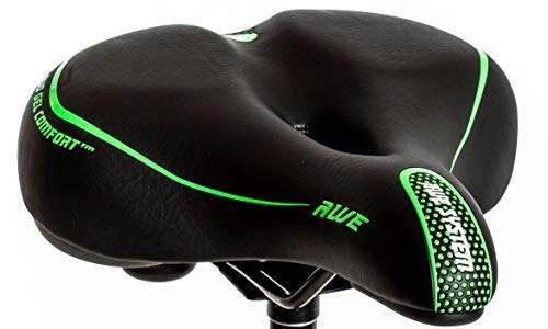 Mountainbike-Sitzes : AWE® E-Fahrradsattel für Erwachsene, für Damen, extrem bequem, groß, Grün / Schwarz