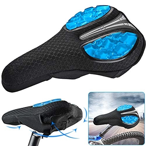 Mountainbike-Sitzes : Bike Seat Cover, Bicycle Saddle Cushion with Non-Slip Pads and Bike Seat Cover, Unisex Elastic Road Exercise  Stationary Seat Padded  Saddle for Bike Road Mountain Bikes Outdoor Cycling