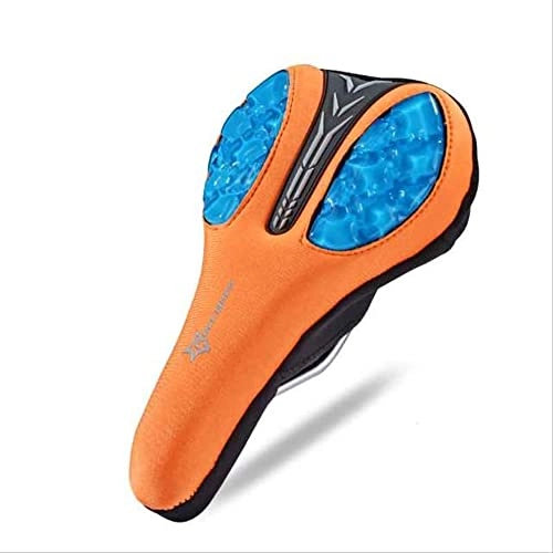 Mountainbike-Sitzes : Cycling Bicycle Liquid Silicone Gel Front Saddle Cover Mountain MTB Road Bike Soft Comfortable Cushion Seat Cover L C Orange