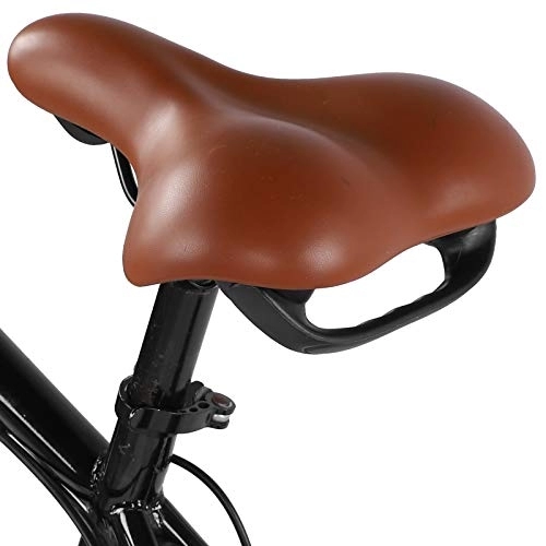 Mountainbike-Sitzes : Fahrradsitz PU Leder Fahrradsattel Ergonomischer Stoßdämpfender Mountainbike-Sattelsitz Dickes und Weiches Fahrradkissen(braun)