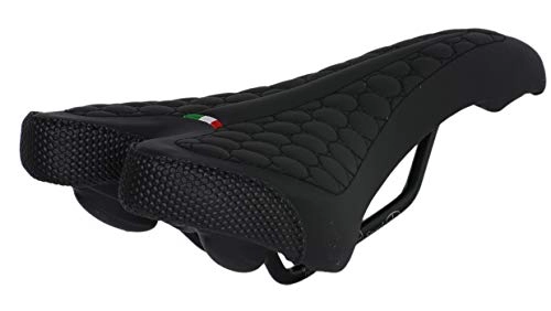 Mountainbike-Sitzes : FatBike Montegrappa Fahrradsattel für MTB Trekking, Unisex, Modell SM 4010, hergestellt in Italien, Schwarz