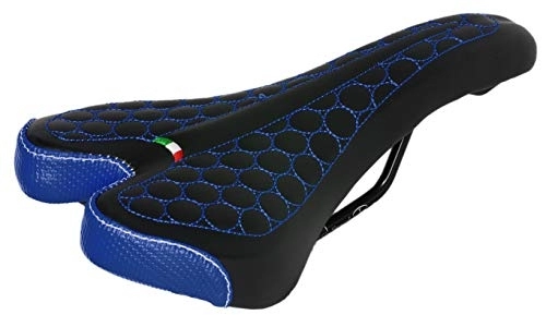 Mountainbike-Sitzes : FatBike Montegrappa Fahrradsattel für MTB Trekking, Unisex, SM-4010, hergestellt in Italien, Blau
