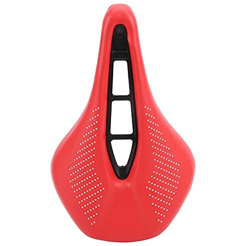 Mountainbike-Sitzes : FECAMOS Fahrradsitz aus Leder, bequemer Fahrradsitz atmungsaktiv für Mountainbike(Rote und weiße Punkte)