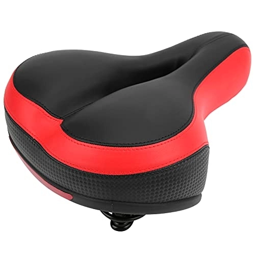 Mountainbike-Sitzes : FECAMOS Komfortabler Mountainbike-Hohlsattel, bequemes Reiten Mikrofaser-Leder + ABS + Schwamm + legierter Stahl-Fahrradsattel für schmerzfreies Fahren(Schwarz Rot)
