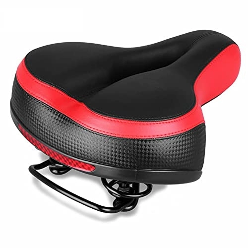 Mountainbike-Sitzes : GYAM Wasserdichter Doppelfeder-Fahrradsitz Soft Extra Comfort Foam Breite Fahrradsattelauflage Unisex für Mountainbike Rennrad, Rot