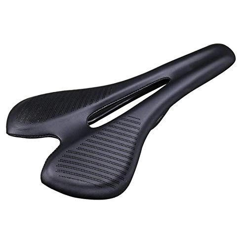 Mountainbike-Sitzes : HXYIYG Fahrrad Sattel Carbon-Faser-Straßen-MTB Sattel Gebrauch Kohlenstoff-Material-Pads Super Light Lederkissen Fahrt Fahrräder Sitz Fahrradsitz (Color : Black)