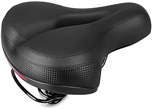 Mountainbike-Sitzes : JJJ Bike Sattel Großer Fahrradsitz mit weichem Kissen Fit für Straßenstädterfahrräder, Mountainbike und Indoor Spin Bikes (Color : Black)