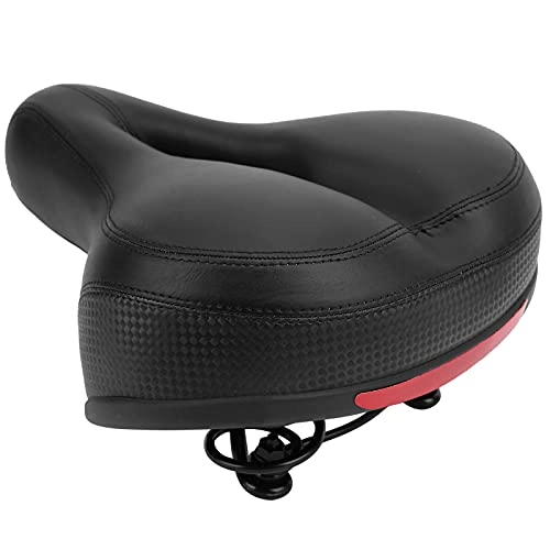 Mountainbike-Sitzes : KUIDAMOS Komfortabler Mountainbike-Hohlsattel, kraftvoller Pedaltritt aus Mikrofaser-Leder, weicher Fahrradsattel für schmerzfreies Fahren(Schwarz)