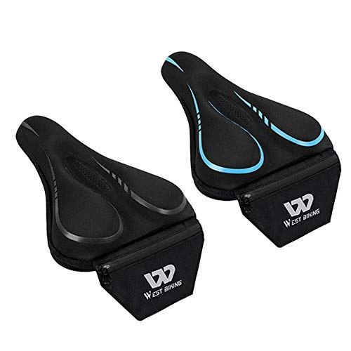 Mountainbike-Sitzes : LIANA IRWIN Silicone Seat Cover with Rain Cover - Extra Soft Silicone Bicycle Seat Cover - Bike Saddle Cushion with Water & Dust Resistant Cover for Mountain Bike Seat, Thicken Bike Saddle
