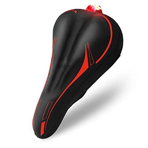 Mountainbike-Sitzes : MATBC Bicycle Saddle Cover with Tail Light Mountain Bike Cushion Silicone Breathable Riding Accessories