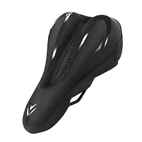 Mountainbike-Sitzes : Mountainbike Comfort Soft Gel Pad Kissen Sattelsitzbezug Fahrradzyklus Fahrrad Taschen Set (Black, One Size)