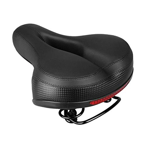 Mountainbike-Sitzes : QWXZ Fahrradsitz Komfortables Fahrradstuhl Fahrrad Sattelstuhl Stoßdämpfer Wasserdicht Reflektierende Fahrradsattel für Mountainbike Weich und atmungsaktiv (Color : Black)