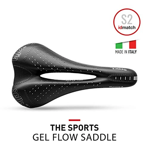 Mountainbike-Sitzes : Selle Italia Unisex – Erwachsene Sport Gel Flow Sättel, Black, S2