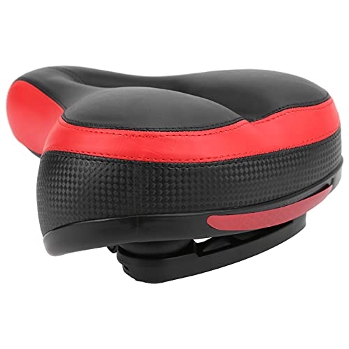 Mountainbike-Sitzes : Shanrya Fahrradsitz, atmungsaktiver Heimtrainersitz mit hohlem Design zum Reiten(Schwarz Rot)