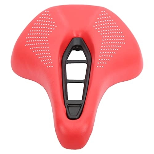 Mountainbike-Sitzes : SHYEKYO Fahrradsitz aus Leder, reduziert Ermüdung, atmungsaktiver, bequemer Fahrradsitz für Mountainbikes(Rote und weiße Punkte)