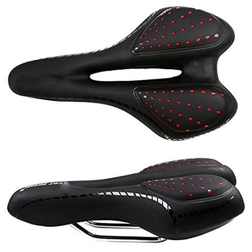 Mountainbike-Sitzes : Soft Bicycle Pad Sattel Ergonomischer Stoßdämpfer MTB Rennrad Silikon Skid-Proof Fahrradsitz Leder Kissen Rot