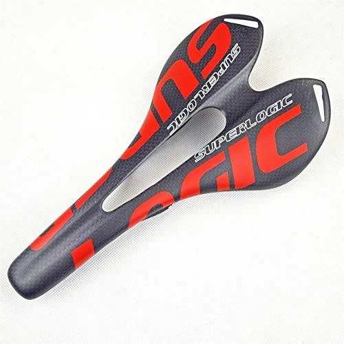 Mountainbike-Sitzes : Sparrow Angel Mountainbike-Sattel 3K volle Carbon-Faser-Fahrrad-Sattel-Straßen-MTB Fahrrad-Carbon-Sattelsitz Matte Bike Kissen 275 * 143mm Cycling Parts (Color : Red)