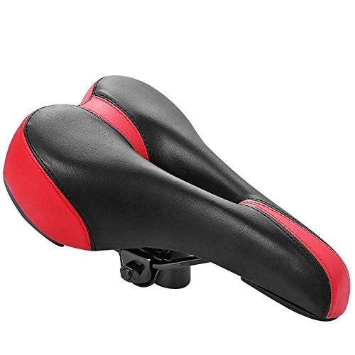 Mountainbike-Sitzes : YLJYJ Comfortable Bike Seat, Soft Memory Foam Padded Bike Seat Waterproof Bicycle Saddle with Dual Shock Absorbing Universal Fit for Indoor / O(Exercise Bikes)