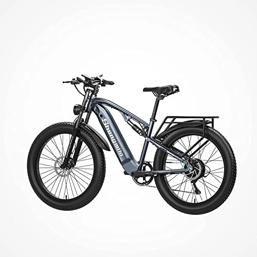 Elektrische Mountainbike : 26 * 3, 0-Zoll-Elektrofahrrad, Strand-E-Bike für Erwachsene mit Abnehmbarer 48-V- / 15-AH-Lithiumbatterie / Shimano 7-Gang-Hydraulik-Scheibenbremsen (MX05 mit Zwei Batterien)