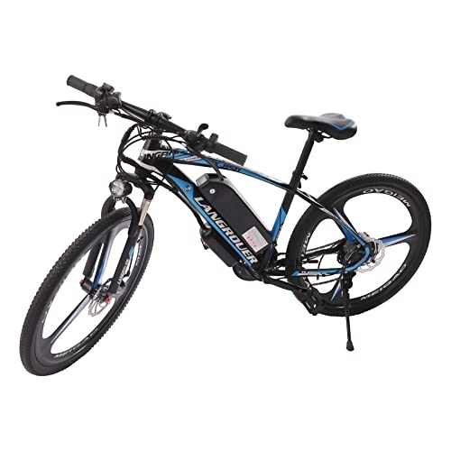 Elektrische Mountainbike : 26 Zoll E-Bike Elektrofahrrad 21-Gang E-Mountainbike mit 48V 10AH Lithium Akku 250W Motor 25km / h Ausdauer 20-30km für Herren und Damen-Blau, Weiß