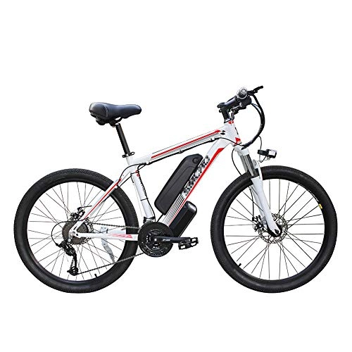 Elektrische Mountainbike : 26 Zoll E-Bike, Mountainbike für Damen und Herren 48V 10Ah Lithium-Ionen Akku mit Mittelmotor Performance Line 350W - Alu-Urban-Premium-Rahmen, Rot, UE