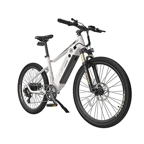 Elektrische Mountainbike : 26-Zoll-Elektro-Mountainbike für Erwachsene Mit 48-V-10-Ah-Lithium-Ionen-Batterie / 250-W-Gleichstrommotor, Shimano 7S-System mit variabler Geschwindigkeit und Rahmen aus Aluminiumlegierung, Weiß