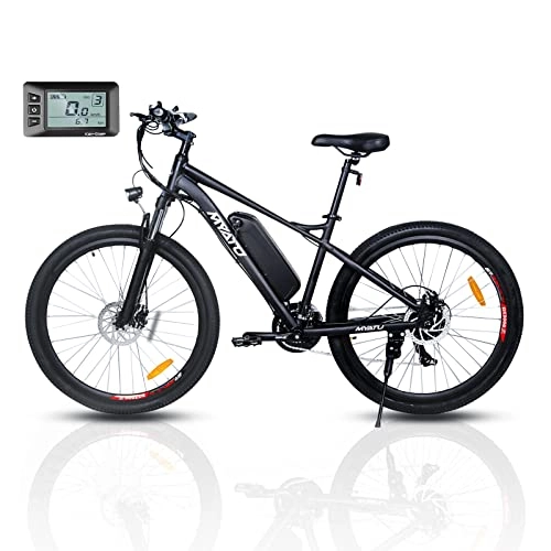 Elektrische Mountainbike : 27, 5 Zoll E-Bike / Mountainbike Damen & Herren, Elektrofahrrad / Pedelec / E-Citybike mit 36V - 8Ah Akku & LCD Display & 21 Gang Schaltung & 250W Hinterradmotor für 25km / h (Balck)