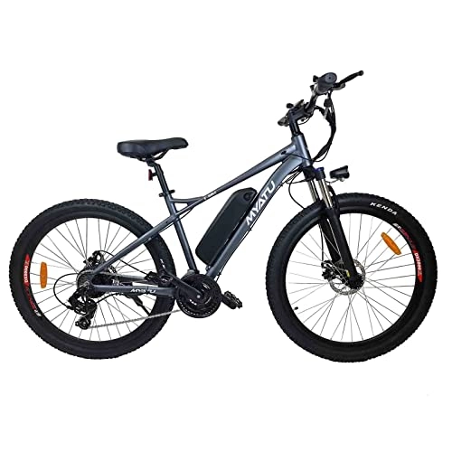 Elektrische Mountainbike : 27, 5 Zoll E-Bike Mountainbike, Elektrofahrrad mit Shimano 21 Gang, 36V 8Ah Lithium-Akku und 250W Motor (Grau)