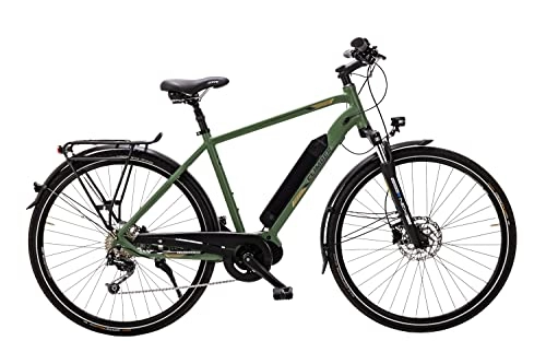 Elektrische Mountainbike : 28 Zoll Elektro Fahrrad E Bike Shimano Deore Pedelec Mittelmotor 504 Wh Oliv