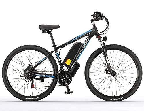 Elektrische Mountainbike : 29'' Ebike Mountainbike, E-Bike Herren mit 48V 13Ah Lithium-Akku | Hydraulische Scheibenbremse | Bürstenloser Hochleistungsmotor - 72N.m | 21-Gang-Getriebe, E-MTB Fahrrad für Erwachsene (Blau-29'')