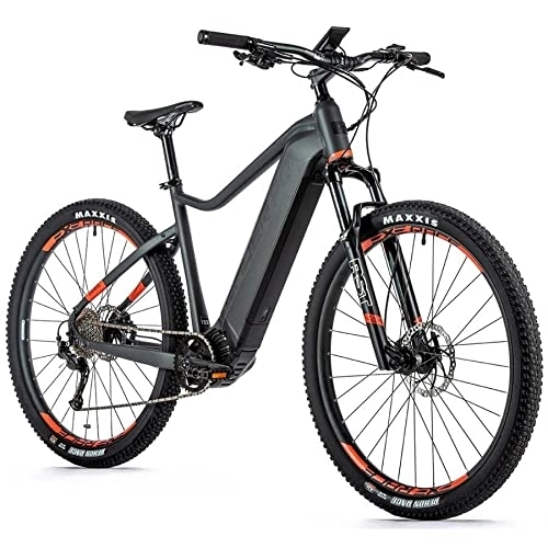Elektrische Mountainbike : 29 Zoll E Bike MTB Leader Fox Altar Mittelmotor 95Nm 720Wh Grau Orange Rh 55cm